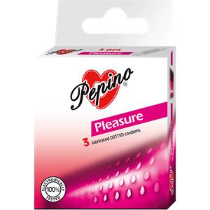 Pepino Pleasure kondomy z prírodného latexu zdrsnené s rezervoárom 3 ks         